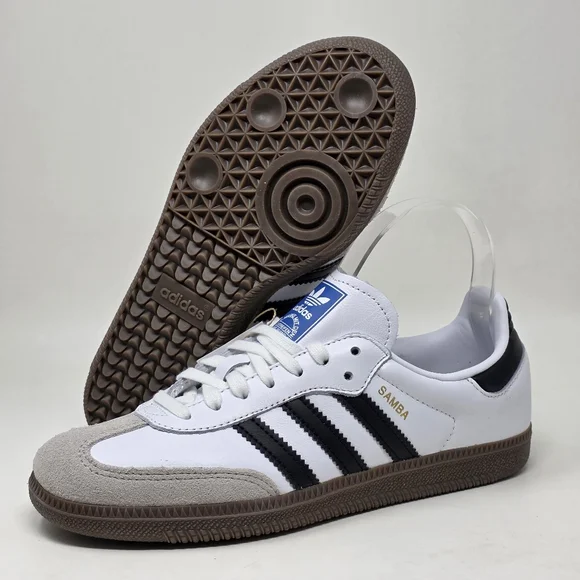 adidas gazelle silver green womens adidas Samba OG Comfort Closure Elastic Lace Shoes Kids White 4K main image 0